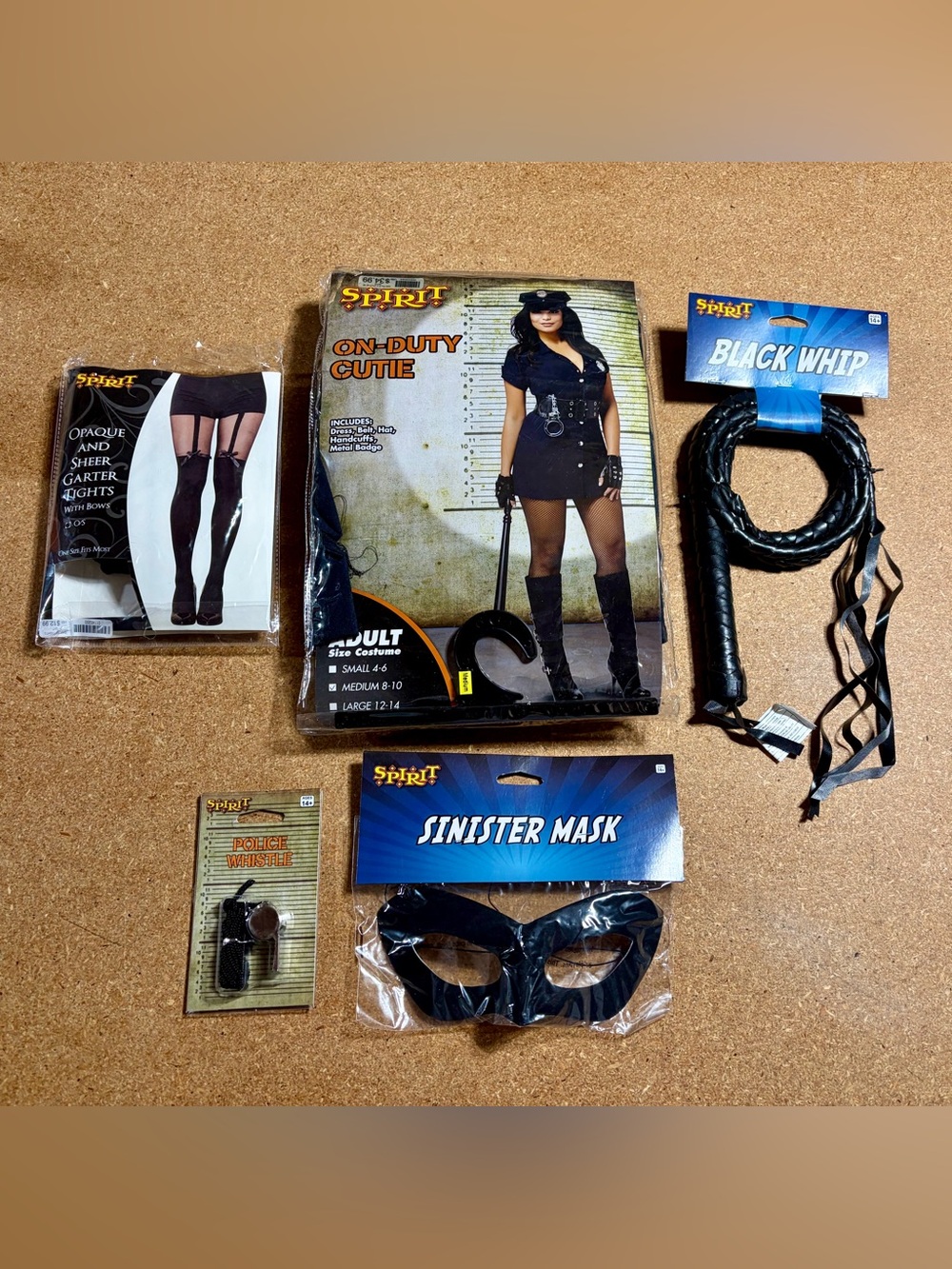 Spirit Halloween On-Duty Women’s Cutie Police Costume Whip Mask Whistle Tights